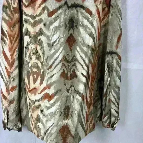 Chicos Women’s Jacket Size 3 XLRN# 79984. Blazer Animal Print Fall Tiger Brown - Picture 11 of 12
